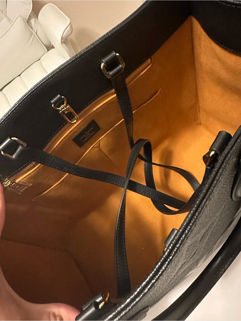 Louis Vuitton Black Embossed Monogram Tote